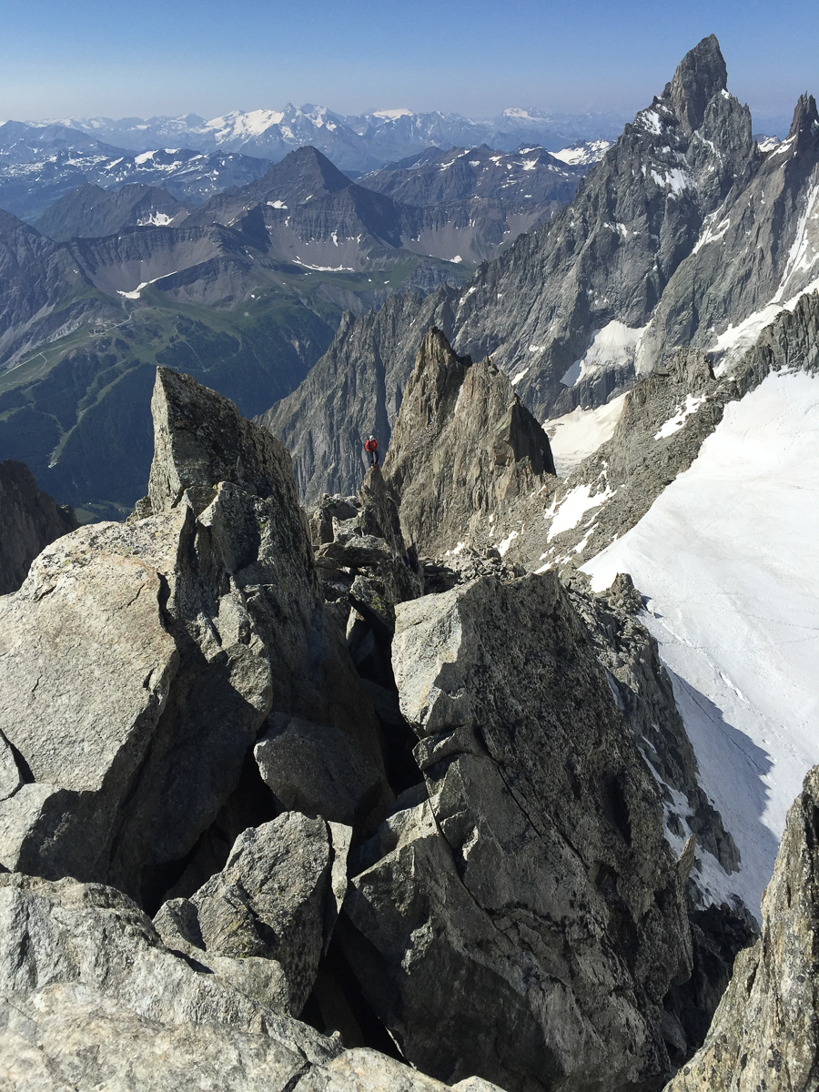 A climber in the party behind us, taking in the view.